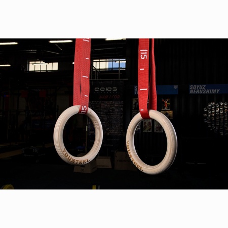 Купить Кольца гимнастические 32 мм красные стропы в Саранске 