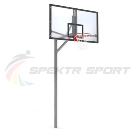 Купить Стойка баскетбольная уличная упрощенная со щитом из оргстекла, кольцом и сеткой SP D 412 в Саранске 